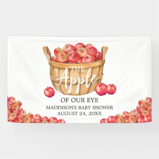 Herfst Apple Basket Baby shower Spandoek (Horizontaal)