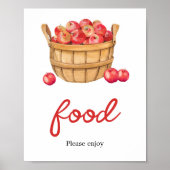 Herfst Apple Basket Baby shower Voedsel Poster (Voorkant)