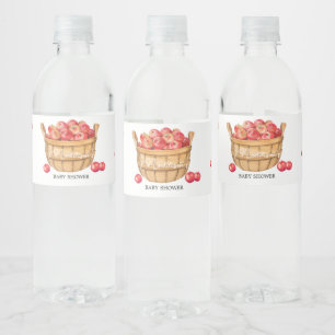Herfst Apple Basket Baby shower Waterfles Etiket