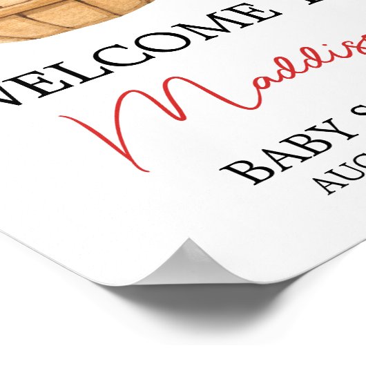 Herfst Apple Basket Baby shower Welkom Poster (Hoek)