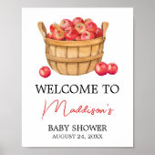 Herfst Apple Basket Baby shower Welkom Poster (Voorkant)