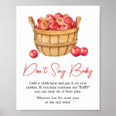 Herfst Apple Basket Baby shower zeg niet Baby Poster (Voorkant)