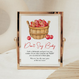 Herfst Apple Basket Baby shower zeg niet Baby Poster