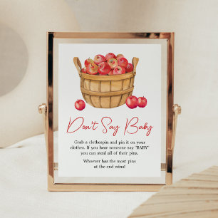 Herfst Apple Basket Baby shower zeg niet Baby Poster
