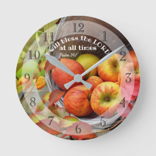 Herfst Apple Basket "Bless the Lord" altijd Ronde Klok