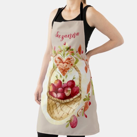 Herfst Apple Basket Design Custom Kitchen Apron Schort (Insitu)