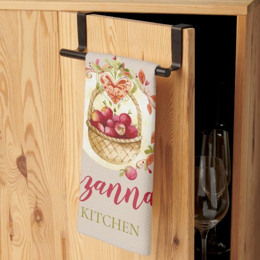 Herfst Apple Basket Personalized Kitchen Towel Theedoek (Derde Gevouwen)