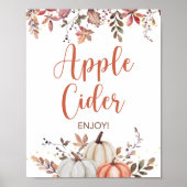 Herfst Apple Cider Party Sign Herfst Pumpkins Poster (Voorkant)