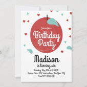 Herfst Apple Confetti Hearts Birthday Invitation Kaart (Voorkant)