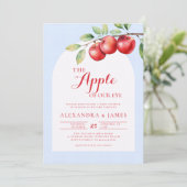 Herfst Apple Harvest Boho Coed Blue Boy Baby showe Kaart (Staand voorkant)