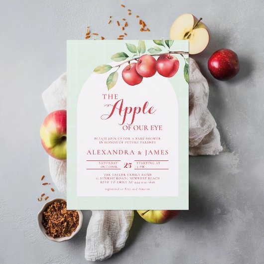 Herfst Apple Harvest Boho Coed Groen Baby shower Kaart