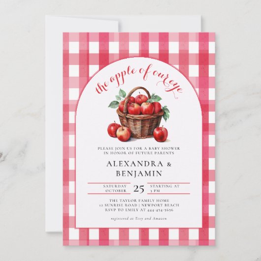 Herfst Apple Harvest Boho rustiek Paar Baby shower Kaart (Voorkant)