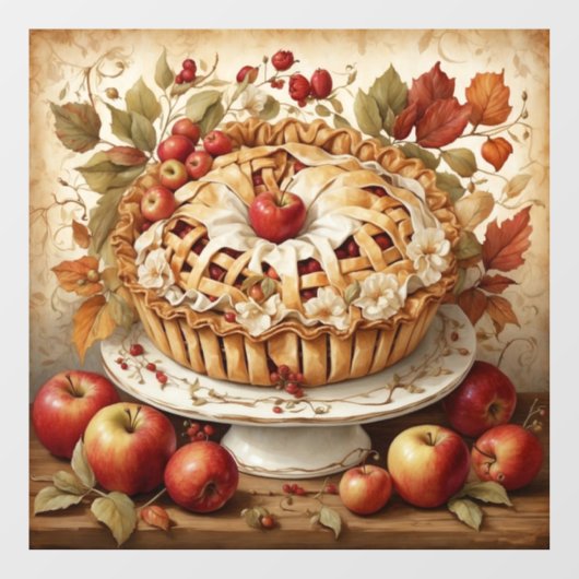 Herfst Apple Pie Window Cling Raamsticker (Vel)