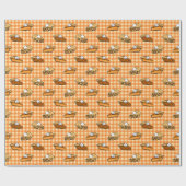 Herfst Apple Pumpkin en Pecan Pie Pattern Cadeaupapier (Vlak)