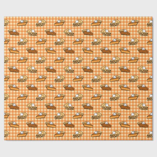 Herfst Apple Pumpkin en Pecan Pie Pattern Cadeaupapier (Vlak)