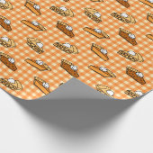 Herfst Apple Pumpkin en Pecan Pie Pattern Cadeaupapier (Hoek)