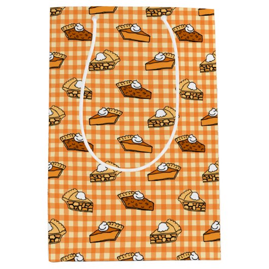 Herfst Apple Pumpkin en Pecan Pie Pattern Medium Cadeauzakje (Voorkant)