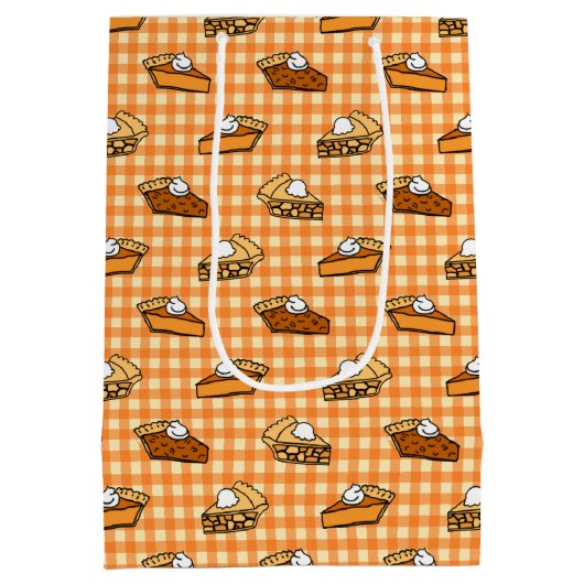 Herfst Apple Pumpkin en Pecan Pie Pattern Medium Cadeauzakje (Achterkant)