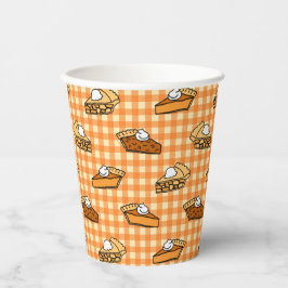 Herfst Apple Pumpkin en Pecan Pie Pattern Papieren Bekers