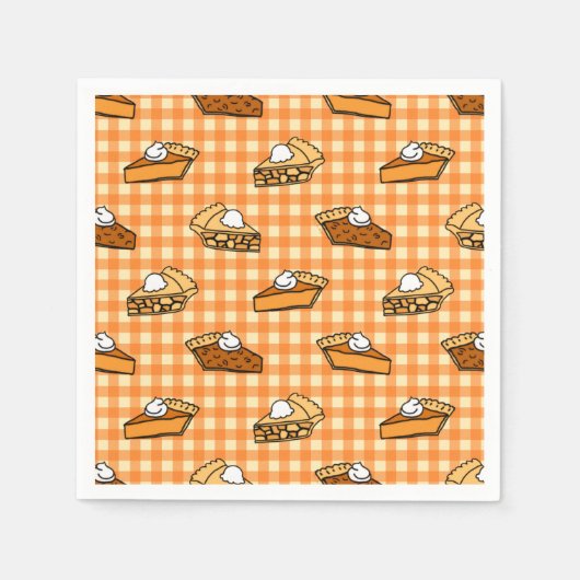 Herfst Apple Pumpkin en Pecan Pie Pattern Servet (Voorkant)