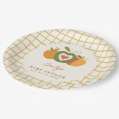 Herfst Apple Theme Baby shower Genderneutraal Papieren Bordje (Gekanteld)