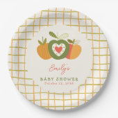 Herfst Apple Theme Baby shower Genderneutraal Papieren Bordje (Voorkant)