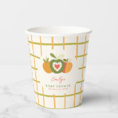 Herfst Apple Theme Whimsical Baby shower Groen Papieren Bekers (Voorkant)