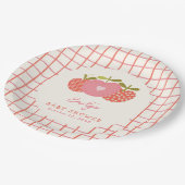 Herfst Apple Theme Whimsical Baby shower Roze Rood Papieren Bordje (Gekanteld)