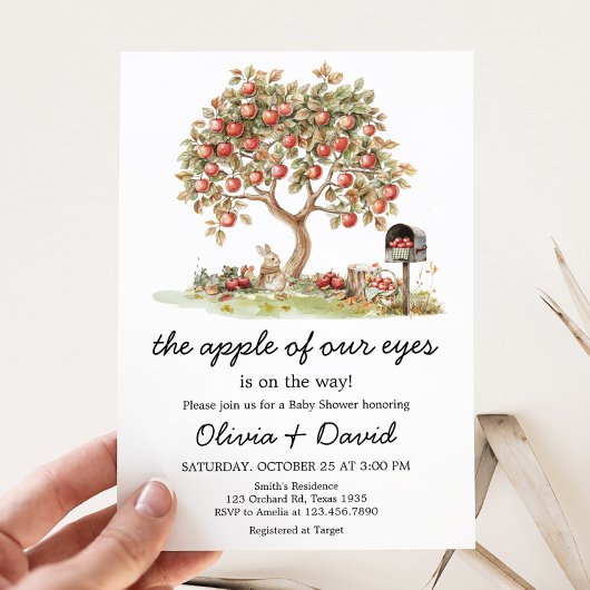Herfst Apple van onze ogen Baby shower Kaart