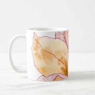 Herfst Aquarel Bladeren Botanische Illustratie Koffiemok