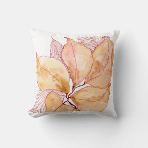 Herfst Aquarel Bladeren Botanische Illustratie Kussen