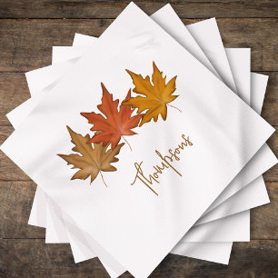 Herfst Aquarel Bladeren Gepersonaliseerde Cocktail Servet