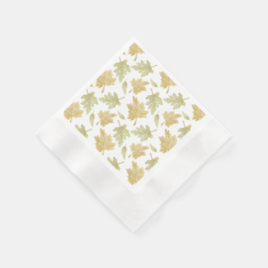 Herfst Aquarel Bladeren Papieren Servet (Hoek)