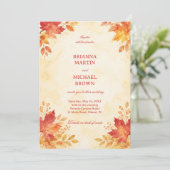 Herfst Aquarel Bladeren Warm Kaart (Staand voorkant)