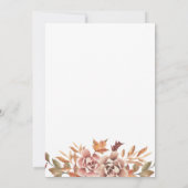 Herfst Aquarel Bloem Bruiloft Kaart (Achterkant)