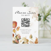 Herfst Aquarel Bloem Bruiloft QR Code RSVP Kaartje (Staand voorkant)