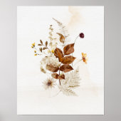 Herfst Aquarel Bloem Poster (Voorkant)