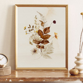 Herfst Aquarel Bloem Poster