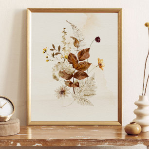Herfst Aquarel Bloem Poster