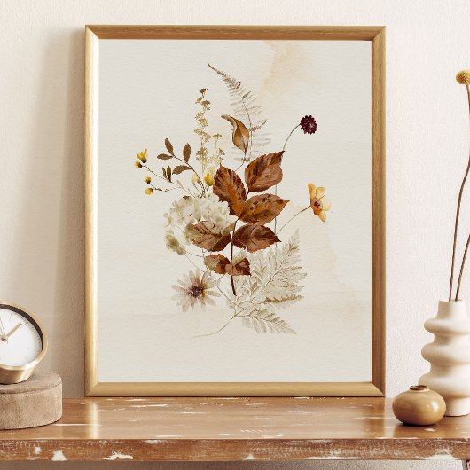 Herfst Aquarel Bloem Poster