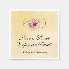 Herfst Aquarel Bloem Terracotta Geel Bruiloft Servet