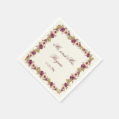 Herfst Aquarel Bloemachtige Bruiloft Servet (Hoek)