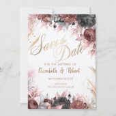 Herfst Aquarel Bloemen Bewaar De Datum Save The Date (Voorkant)