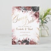 Herfst Aquarel Bloemen Bewaar De Datum Save The Date (Staand voorkant)