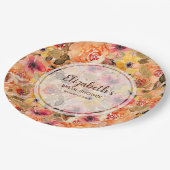 Herfst Aquarel Bloemen Bruids Shower Papieren Bordje (Gekanteld)