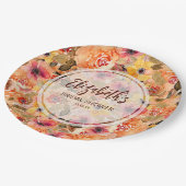 Herfst Aquarel Bloemen Bruids Shower Papieren Bordje (Gekanteld)