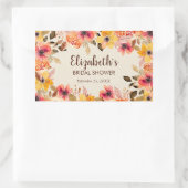 Herfst Aquarel Bloemen Bruidsdiner Rechthoekige Sticker (Tas)
