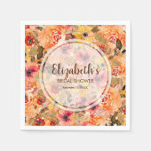 Herfst Aquarel Bloemen Bruidsdiner Servet (Voorkant)