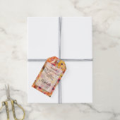 Herfst Aquarel Bloemen Bruidsfeest Favor Cadeaulabel (Met Touw)