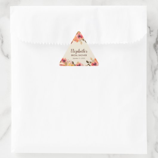 Herfst Aquarel Bloemen Bruidsfeest Sticker (Tas)